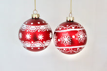 Load image into Gallery viewer, Matt Red Snowflake &amp; Star Baubles
