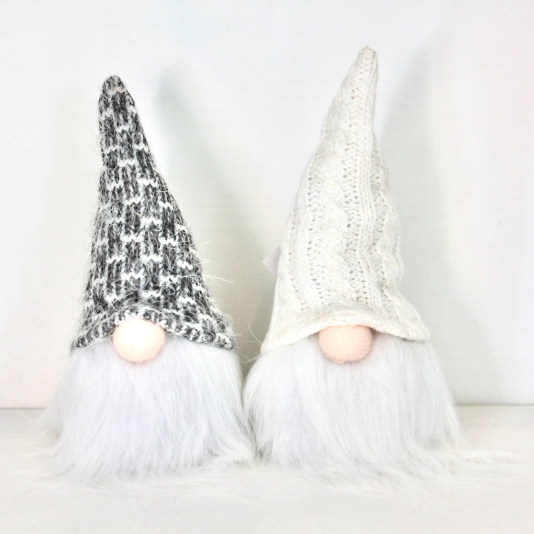 Grey & White Gonks with Knitted Hats