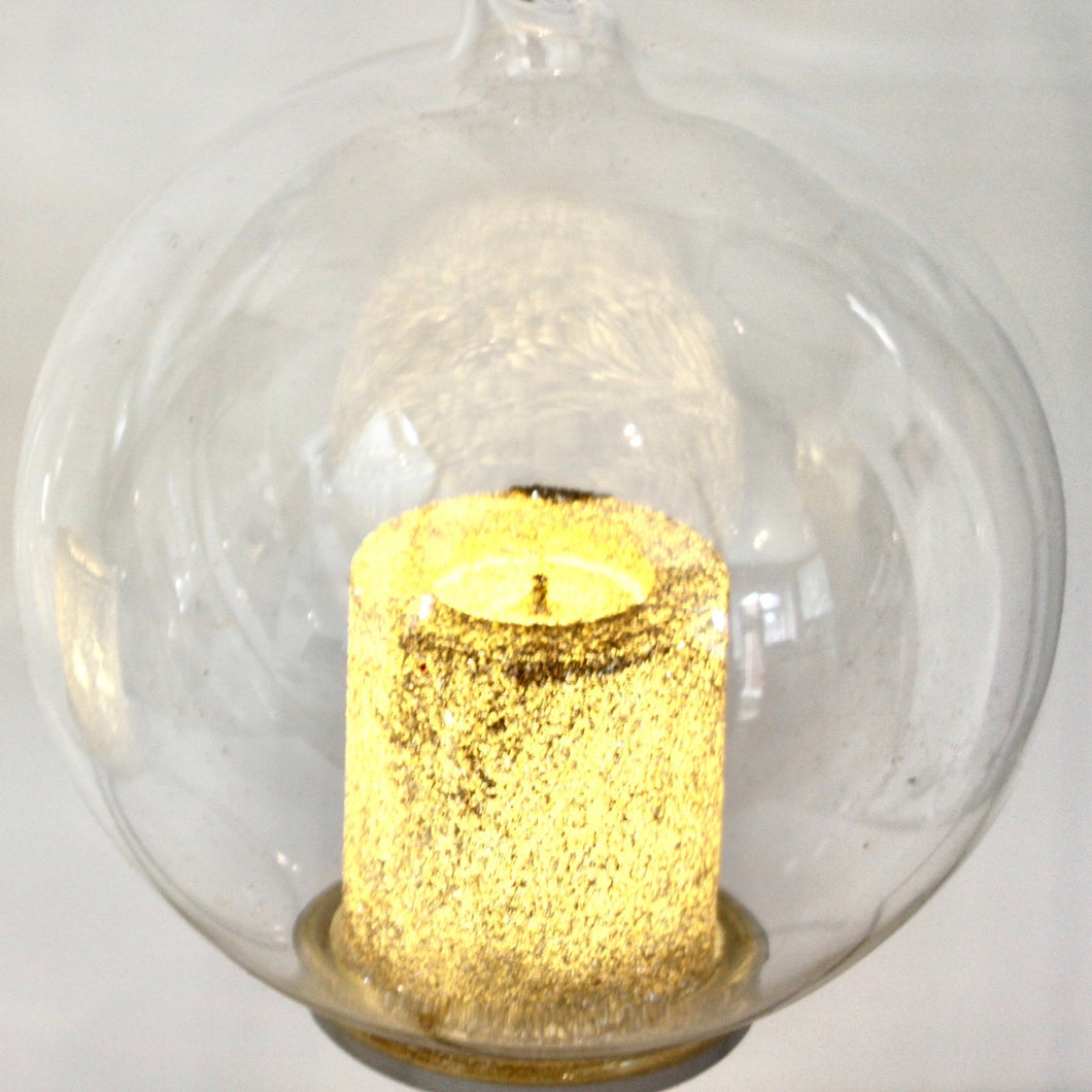 Glass Gold Candle LED Bauble