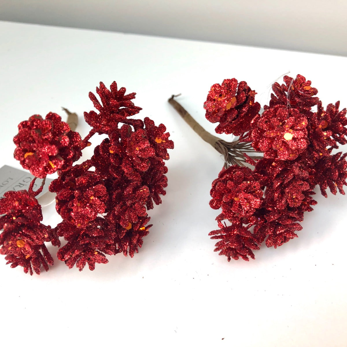Red Glitter Pinecone Picks – Judefish