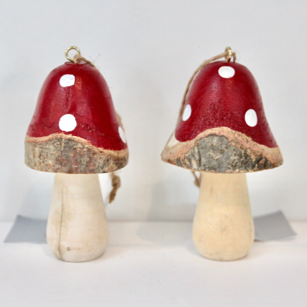 Painted Wooden Toadstools