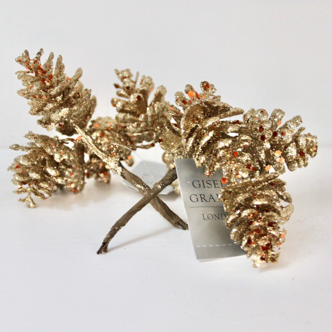 Gold Glitter Cone Pick Bunch