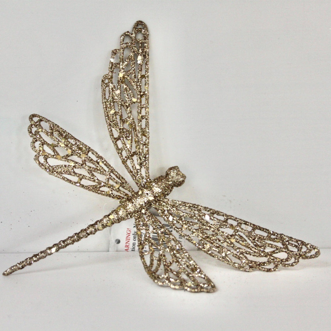 Gold Glitter Dragonfly Clip