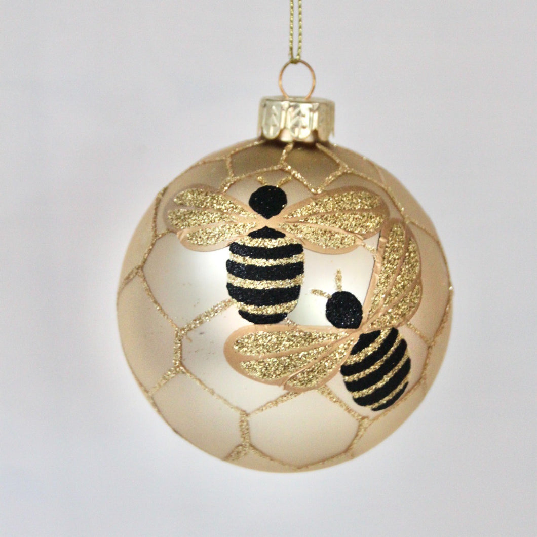 Bumble Bee Matt Gold Bauble