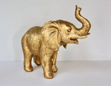 Load image into Gallery viewer, Gold Resin Baby Elephant Ornament
