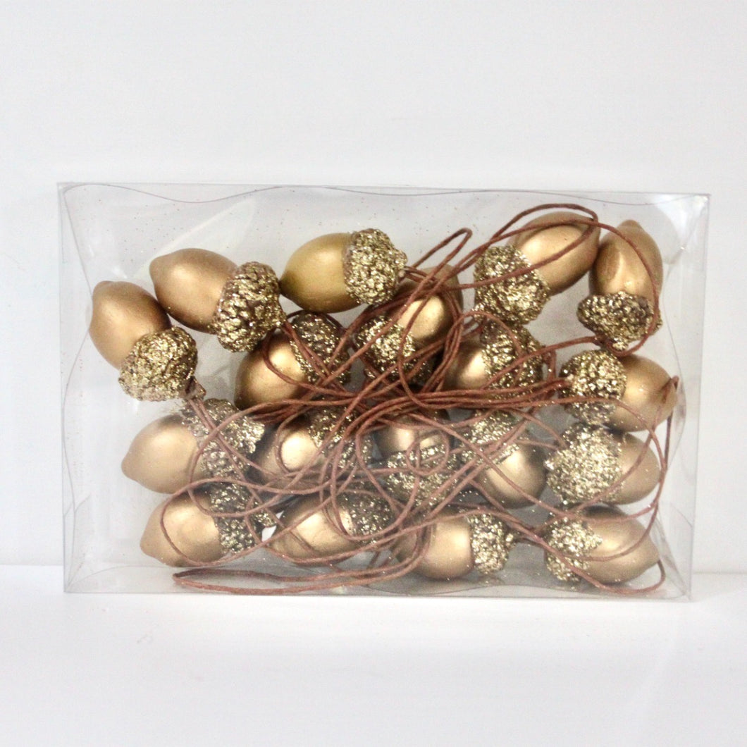 Copper Wood Acorn Decorations
