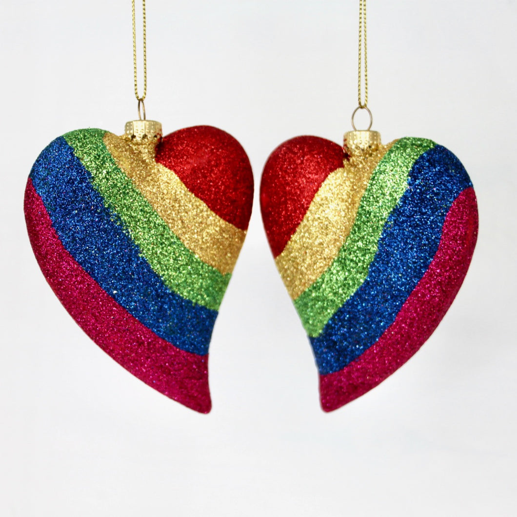 Rainbow Glitter Heart Set