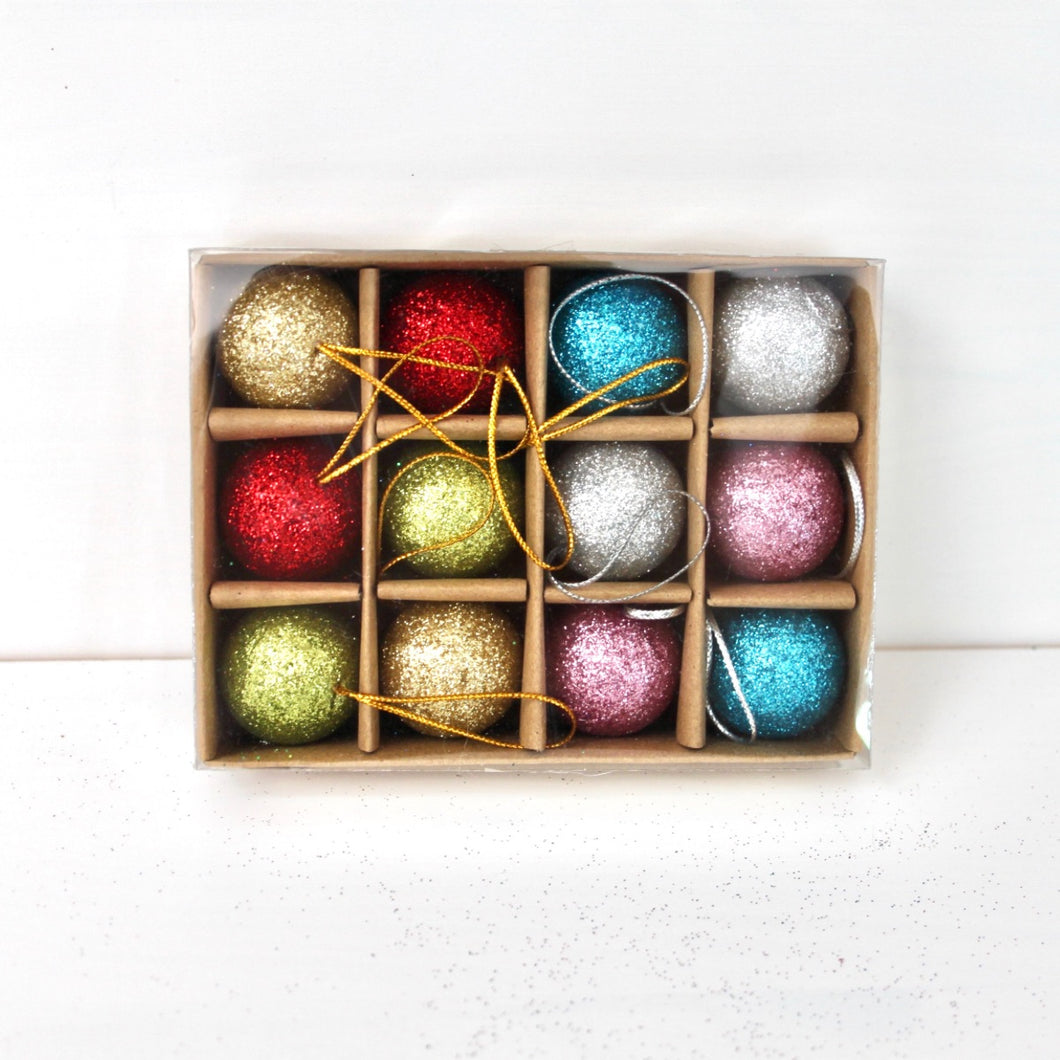 Mini Poly Christmas Bauble Set