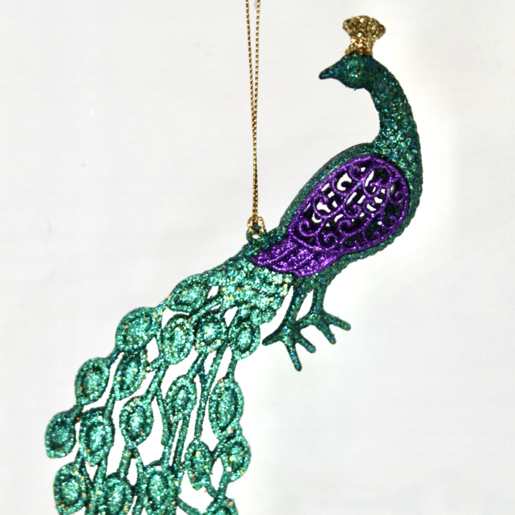 Glitter Peacock Decoration