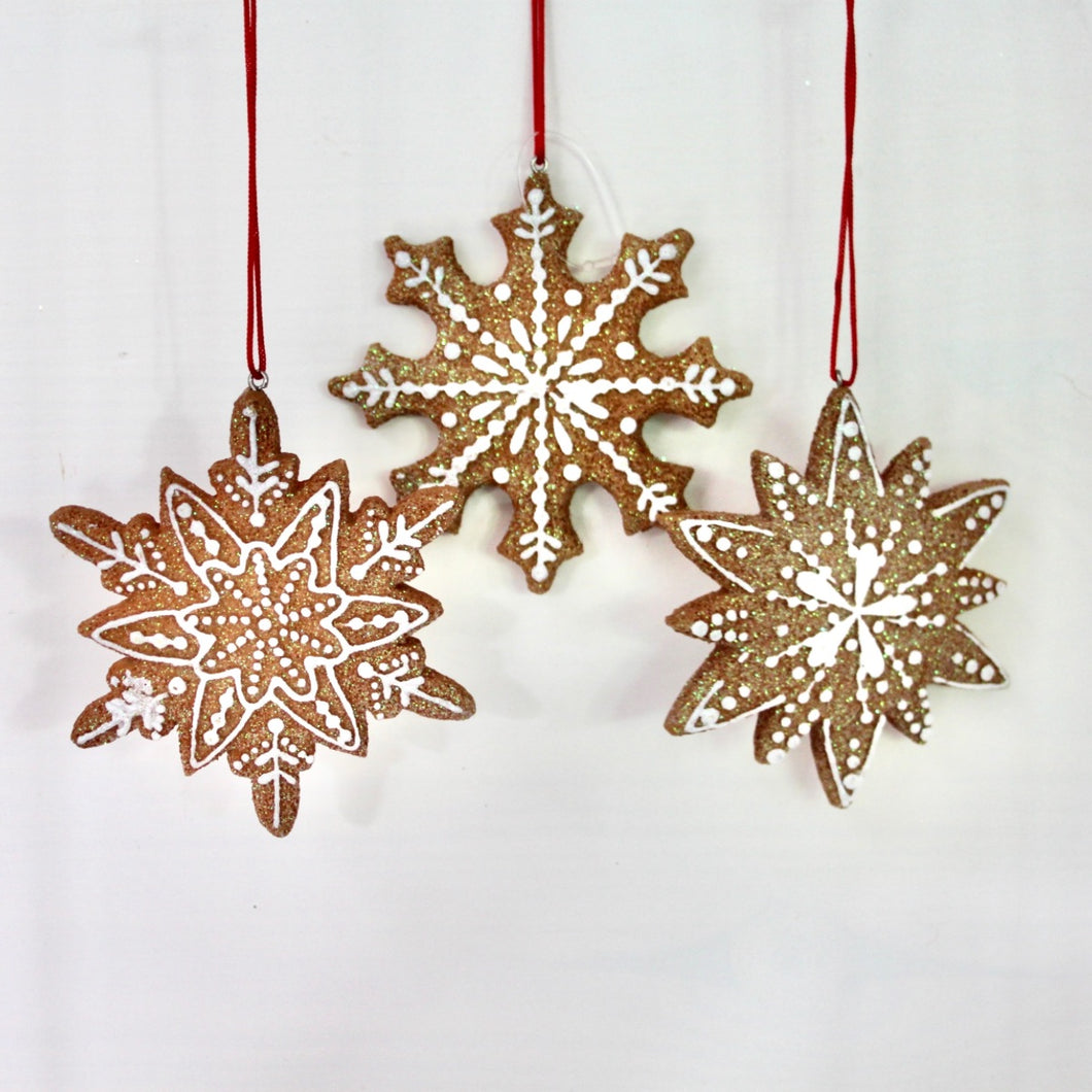 Gingerbread Snowflake Decoration Set