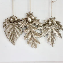 Load image into Gallery viewer, Gold Glitter Leaf Decoration Set
