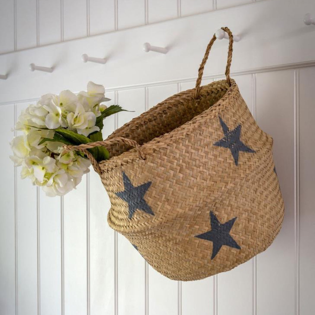 Grey Star Seagrass Basket