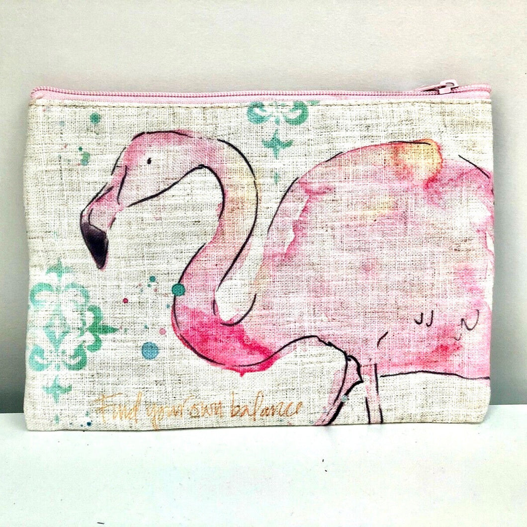 Flamingo Design Vintage Style Cosmetic Bag